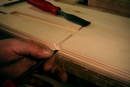 Cutting the moulding for the nameboard 34K jpeg